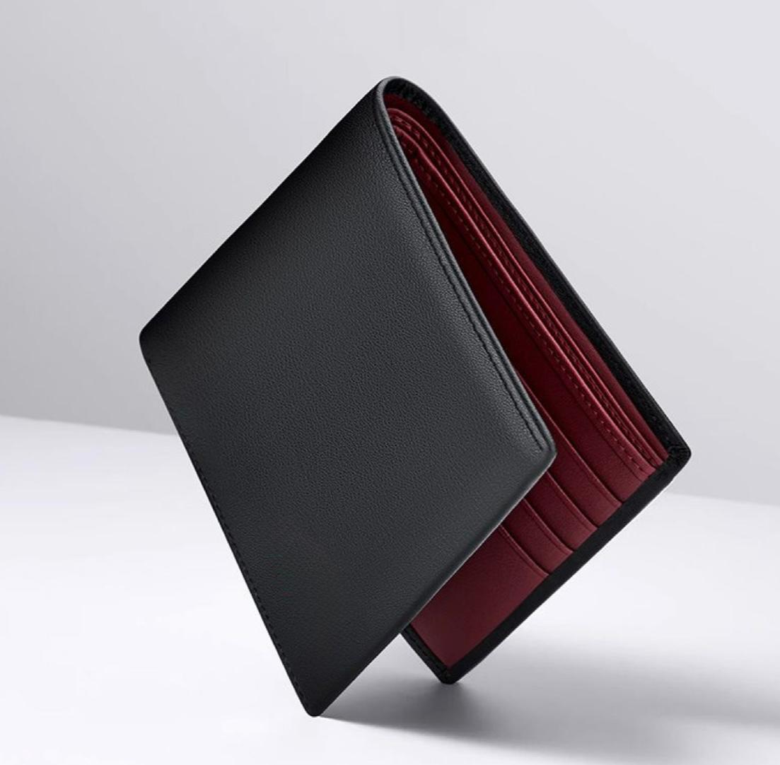 black bi-fold Sevjink leather men's wallet.